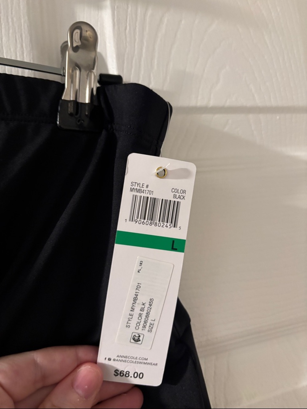 Anne Cole Black High Waisted Swim Skirt with Side Ties - Picture 2 of 4